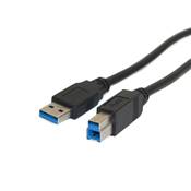 Cble USB 3.0 SuperSpeed 5 Gbits/s Type A 3.0 vers Type B 3.0 Mle Contacts Plaqus Or 2m